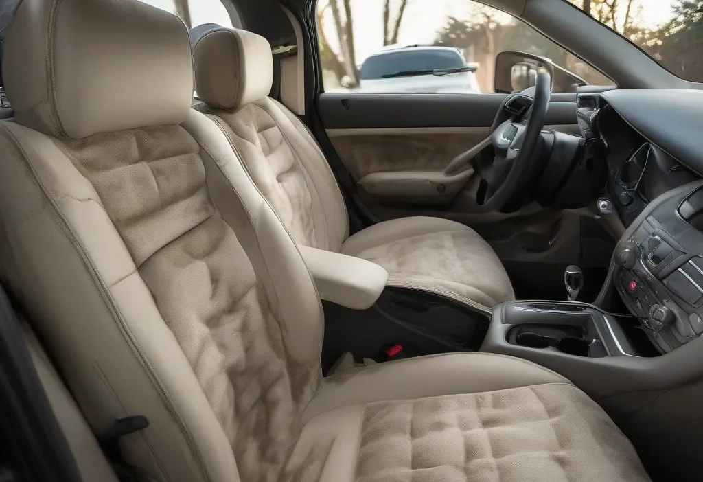Guide to cleaning coffee, ink, and food stains from car upholstery fabric and leather seats