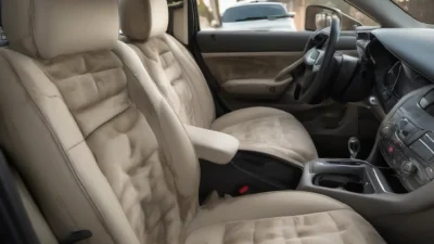 Guide to cleaning coffee, ink, and food stains from car upholstery fabric and leather seats