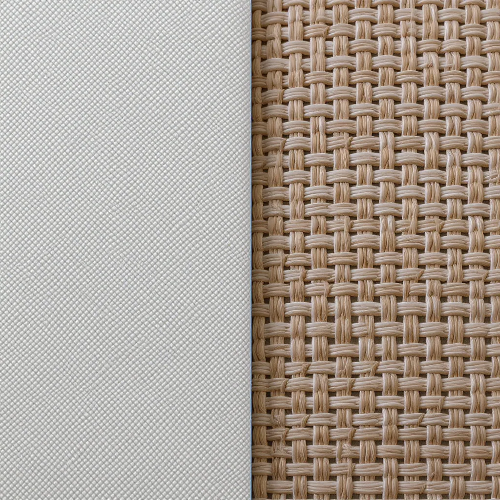 Close-up Side-by-side Comparison Of Microfiber And Woven Upholstery Textures