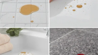 Guide to removing tough stains from kitchen countertops, bathroom tile, stone, and other hard surfaces.
