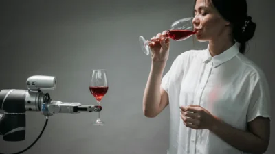 Close-up of red wine stain removal from white fabric using salt and water.