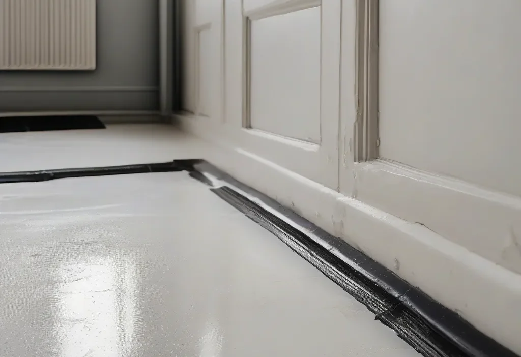 Close-up of a person using a microfiber cloth to gently remove black rubber scuff marks from a white wall.