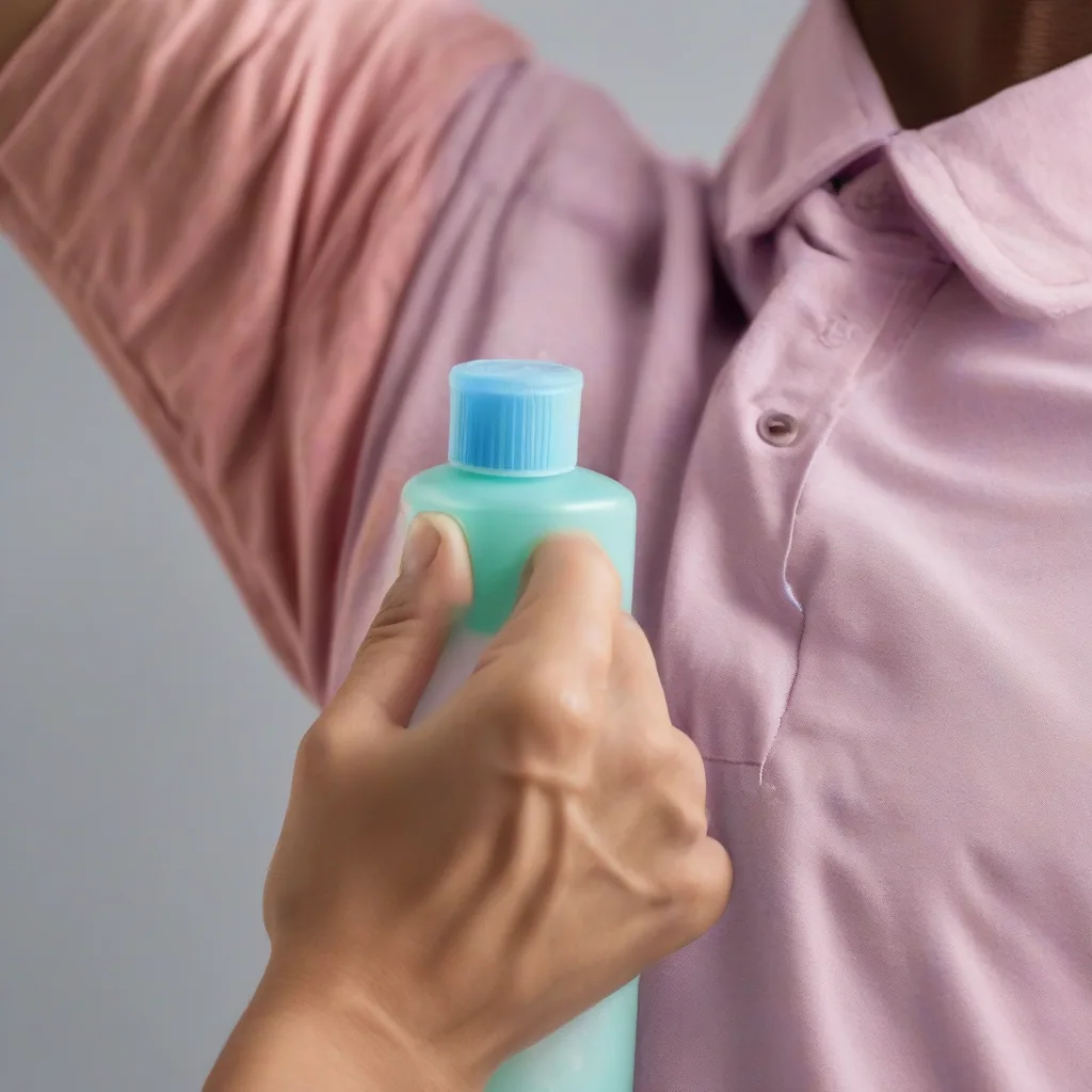A Person Testing Cleaning Solution On Shirt's Inner Armpit Seam.